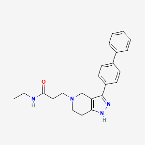 molecular formula C23H26N4O B5273514 3-(3-biphenyl-4-yl-1,4,6,7-tetrahydro-5H-pyrazolo[4,3-c]pyridin-5-yl)-N-ethylpropanamide 