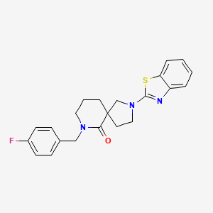 molecular formula C22H22FN3OS B5273531 2-(1,3-benzothiazol-2-yl)-7-(4-fluorobenzyl)-2,7-diazaspiro[4.5]decan-6-one 