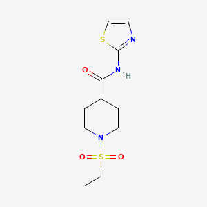 molecular formula C11H17N3O3S2 B5273561 1-ethylsulfonyl-N-(1,3-thiazol-2-yl)piperidine-4-carboxamide 