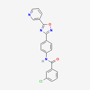 3-chloro-N-{4-[5-(3-pyridinyl)-1,2,4-oxadiazol-3-yl]phenyl}benzamide