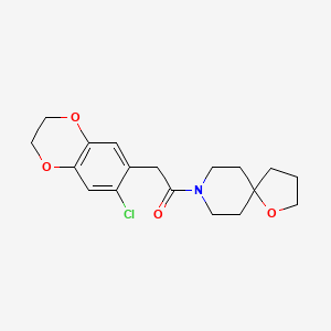 molecular formula C18H22ClNO4 B5273577 8-[(7-chloro-2,3-dihydro-1,4-benzodioxin-6-yl)acetyl]-1-oxa-8-azaspiro[4.5]decane 