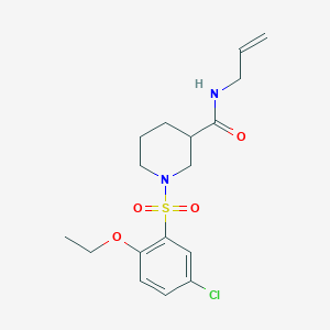 molecular formula C17H23ClN2O4S B5273599 1-(5-CHLORO-2-ETHOXYBENZENESULFONYL)-N-(PROP-2-EN-1-YL)PIPERIDINE-3-CARBOXAMIDE 