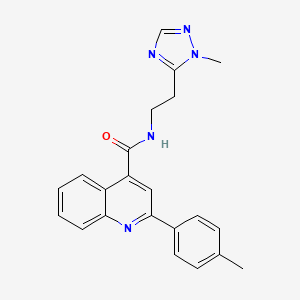 molecular formula C22H21N5O B5273613 2-(4-methylphenyl)-N-[2-(1-methyl-1H-1,2,4-triazol-5-yl)ethyl]-4-quinolinecarboxamide 