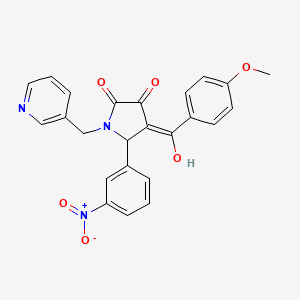 molecular formula C24H19N3O6 B5273618 3-hydroxy-4-(4-methoxybenzoyl)-5-(3-nitrophenyl)-1-(3-pyridinylmethyl)-1,5-dihydro-2H-pyrrol-2-one 