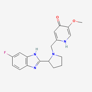 2-{[2-(5-fluoro-1H-benzimidazol-2-yl)-1-pyrrolidinyl]methyl}-5-methoxy-4-pyridinol