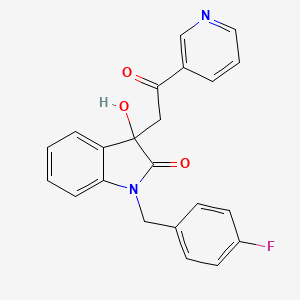 1-(4-fluorobenzyl)-3-hydroxy-3-(2-oxo-2-pyridin-3-ylethyl)-1,3-dihydro-2H-indol-2-one