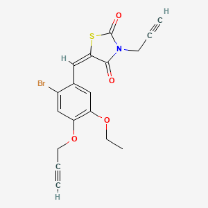 molecular formula C18H14BrNO4S B5273697 (5E)-5-[2-bromo-5-ethoxy-4-(prop-2-yn-1-yloxy)benzylidene]-3-(prop-2-yn-1-yl)-1,3-thiazolidine-2,4-dione 