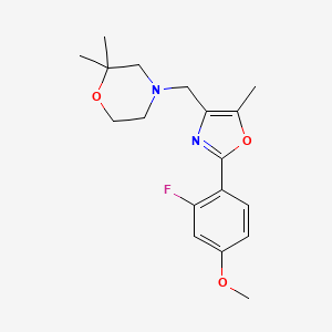 4-{[2-(2-fluoro-4-methoxyphenyl)-5-methyl-1,3-oxazol-4-yl]methyl}-2,2-dimethylmorpholine