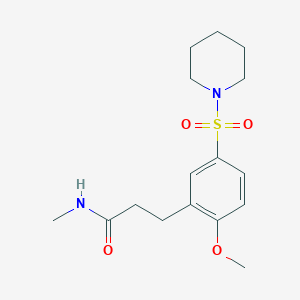 3-[2-methoxy-5-(1-piperidinylsulfonyl)phenyl]-N-methylpropanamide