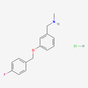 1-[3-[(4-fluorophenyl)methoxy]phenyl]-N-methylmethanamine;hydrochloride