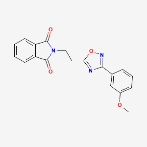 molecular formula C19H15N3O4 B5273787 2-{2-[3-(3-methoxyphenyl)-1,2,4-oxadiazol-5-yl]ethyl}-1H-isoindole-1,3(2H)-dione 