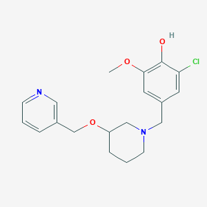 molecular formula C19H23ClN2O3 B5273788 2-chloro-6-methoxy-4-{[3-(3-pyridinylmethoxy)-1-piperidinyl]methyl}phenol 