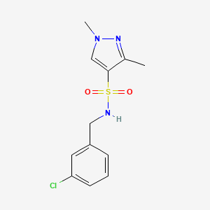 N-[(3-CHLOROPHENYL)METHYL]-13-DIMETHYL-1H-PYRAZOLE-4-SULFONAMIDE