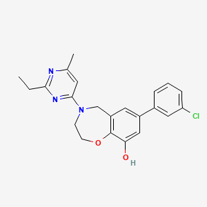 molecular formula C22H22ClN3O2 B5273796 7-(3-chlorophenyl)-4-(2-ethyl-6-methylpyrimidin-4-yl)-2,3,4,5-tetrahydro-1,4-benzoxazepin-9-ol 