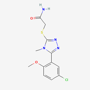 molecular formula C12H13ClN4O2S B5273803 2-{[5-(5-chloro-2-methoxyphenyl)-4-methyl-4H-1,2,4-triazol-3-yl]sulfanyl}acetamide 