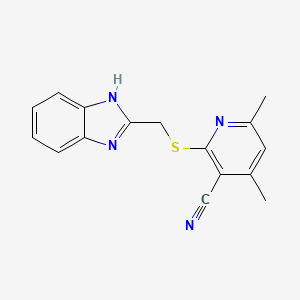 molecular formula C16H14N4S B5273813 2-{[(1H-1,3-BENZODIAZOL-2-YL)METHYL]SULFANYL}-4,6-DIMETHYLPYRIDINE-3-CARBONITRILE 