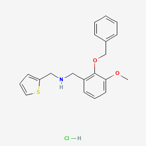 1-(3-methoxy-2-phenylmethoxyphenyl)-N-(thiophen-2-ylmethyl)methanamine;hydrochloride