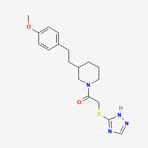 1-[3-[2-(4-methoxyphenyl)ethyl]piperidin-1-yl]-2-(1H-1,2,4-triazol-5-ylsulfanyl)ethanone