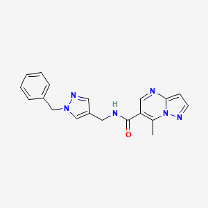 N-[(1-benzyl-1H-pyrazol-4-yl)methyl]-7-methylpyrazolo[1,5-a]pyrimidine-6-carboxamide