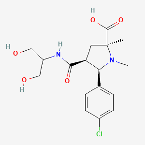 molecular formula C17H23ClN2O5 B5273925 (2S,4S,5R)-5-(4-chlorophenyl)-4-(1,3-dihydroxypropan-2-ylcarbamoyl)-1,2-dimethylpyrrolidine-2-carboxylic acid 