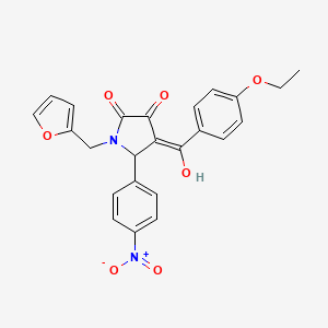 molecular formula C24H20N2O7 B5273935 4-(4-ethoxybenzoyl)-1-(2-furylmethyl)-3-hydroxy-5-(4-nitrophenyl)-1,5-dihydro-2H-pyrrol-2-one 