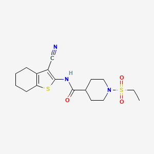 N-(3-cyano-4,5,6,7-tetrahydro-1-benzothiophen-2-yl)-1-ethylsulfonylpiperidine-4-carboxamide