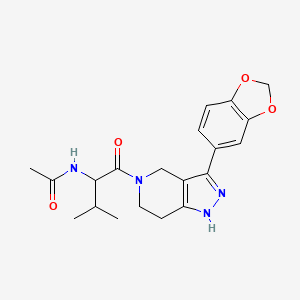 N-[1-[3-(1,3-benzodioxol-5-yl)-1,4,6,7-tetrahydropyrazolo[4,3-c]pyridin-5-yl]-3-methyl-1-oxobutan-2-yl]acetamide