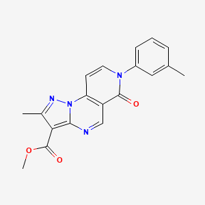 molecular formula C19H16N4O3 B5273999 methyl 2-methyl-7-(3-methylphenyl)-6-oxo-6,7-dihydropyrazolo[1,5-a]pyrido[3,4-e]pyrimidine-3-carboxylate 