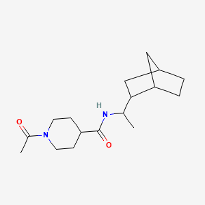 molecular formula C17H28N2O2 B5274000 1-acetyl-N-(1-bicyclo[2.2.1]hept-2-ylethyl)-4-piperidinecarboxamide 