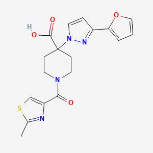 4-[3-(2-furyl)-1H-pyrazol-1-yl]-1-[(2-methyl-1,3-thiazol-4-yl)carbonyl]piperidine-4-carboxylic acid