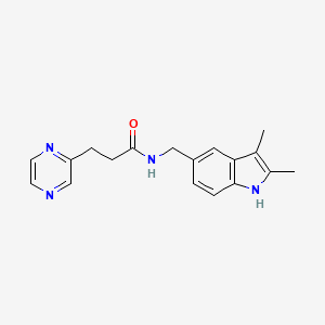 N-[(2,3-dimethyl-1H-indol-5-yl)methyl]-3-pyrazin-2-ylpropanamide