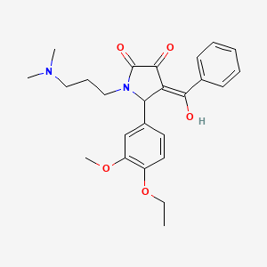 (4E)-1-[3-(dimethylamino)propyl]-5-(4-ethoxy-3-methoxyphenyl)-4-[hydroxy(phenyl)methylidene]pyrrolidine-2,3-dione