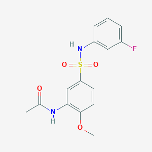 N-[5-[(3-fluorophenyl)sulfamoyl]-2-methoxyphenyl]acetamide