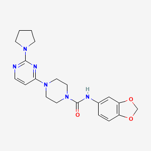 N-1,3-benzodioxol-5-yl-4-[2-(1-pyrrolidinyl)-4-pyrimidinyl]-1-piperazinecarboxamide