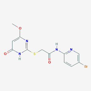 molecular formula C12H11BrN4O3S B5274125 N-(5-bromopyridin-2-yl)-2-[(4-methoxy-6-oxo-1,6-dihydropyrimidin-2-yl)sulfanyl]acetamide 