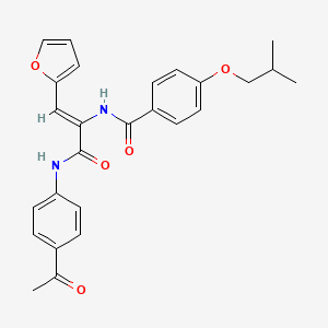 N-[(Z)-3-(4-acetylanilino)-1-(furan-2-yl)-3-oxoprop-1-en-2-yl]-4-(2-methylpropoxy)benzamide