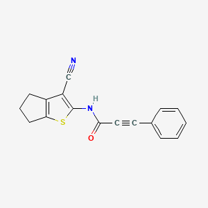 N-{3-CYANO-4H5H6H-CYCLOPENTA[B]THIOPHEN-2-YL}-3-PHENYLPROP-2-YNAMIDE