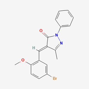 (4E)-4-[(5-bromo-2-methoxyphenyl)methylidene]-5-methyl-2-phenylpyrazol-3-one