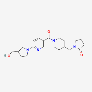 1-{[1-({6-[3-(hydroxymethyl)pyrrolidin-1-yl]pyridin-3-yl}carbonyl)piperidin-4-yl]methyl}pyrrolidin-2-one