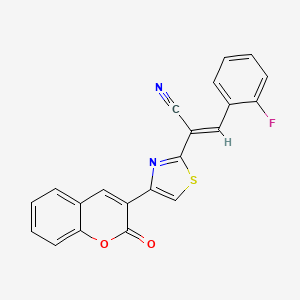 3-(2-fluorophenyl)-2-[4-(2-oxo-2H-chromen-3-yl)-1,3-thiazol-2-yl]acrylonitrile