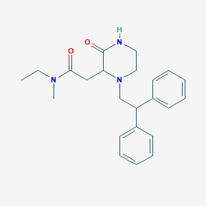 molecular formula C23H29N3O2 B5274248 2-[1-(2,2-diphenylethyl)-3-oxo-2-piperazinyl]-N-ethyl-N-methylacetamide 