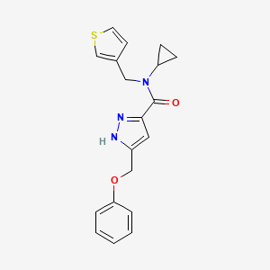 molecular formula C19H19N3O2S B5274256 N-cyclopropyl-5-(phenoxymethyl)-N-(3-thienylmethyl)-1H-pyrazole-3-carboxamide 