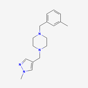 1-(3-methylbenzyl)-4-[(1-methyl-1H-pyrazol-4-yl)methyl]piperazine