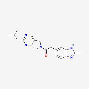 molecular formula C20H23N5O B5274292 2-isobutyl-6-[(2-methyl-1H-benzimidazol-5-yl)acetyl]-6,7-dihydro-5H-pyrrolo[3,4-d]pyrimidine 