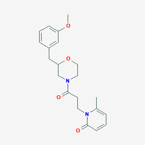 molecular formula C21H26N2O4 B5274305 1-{3-[2-(3-methoxybenzyl)-4-morpholinyl]-3-oxopropyl}-6-methyl-2(1H)-pyridinone 