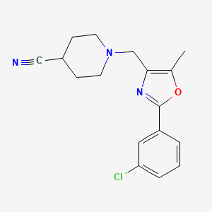 1-{[2-(3-chlorophenyl)-5-methyl-1,3-oxazol-4-yl]methyl}piperidine-4-carbonitrile