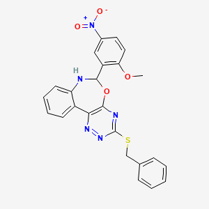 3-(benzylthio)-6-(2-methoxy-5-nitrophenyl)-6,7-dihydro[1,2,4]triazino[5,6-d][3,1]benzoxazepine