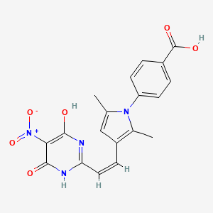 molecular formula C19H16N4O6 B5274391 4-{3-[2-(4-hydroxy-5-nitro-6-oxo-1,6-dihydro-2-pyrimidinyl)vinyl]-2,5-dimethyl-1H-pyrrol-1-yl}benzoic acid 