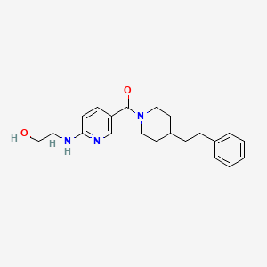 molecular formula C22H29N3O2 B5274399 2-[(5-{[4-(2-phenylethyl)piperidin-1-yl]carbonyl}pyridin-2-yl)amino]propan-1-ol 