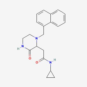 molecular formula C20H23N3O2 B5274418 N-cyclopropyl-2-[1-(1-naphthylmethyl)-3-oxo-2-piperazinyl]acetamide 